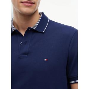 Tommy Hilfiger Stripe Under Collar Pique Polo Shirt